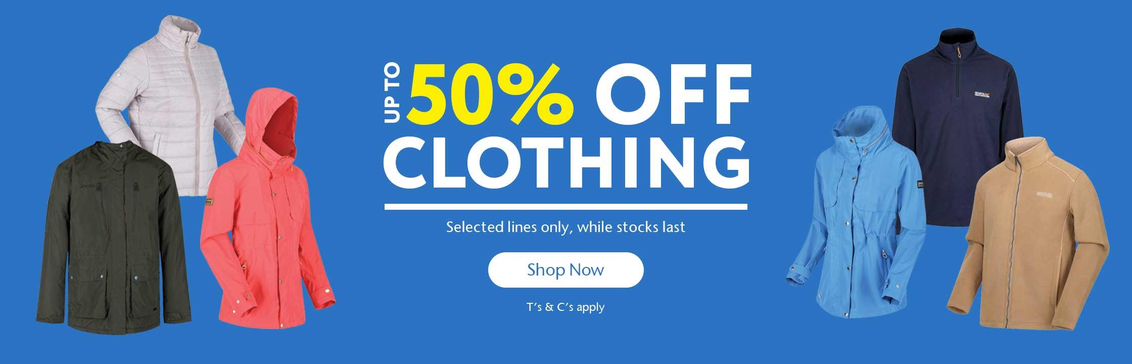 Up To 50% OFF Clothing 
