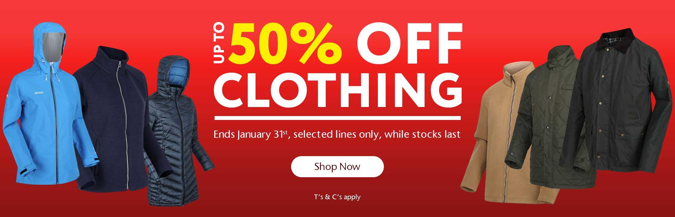 Up to 50% OFF Clothing 