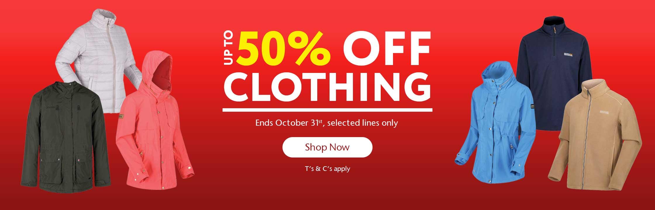 Up To 50% OFF Clothing 