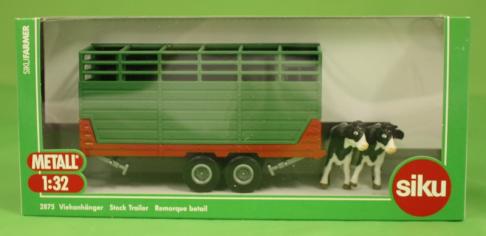 Siku Twin Axle Cattle Trailer with 2 Cows  image