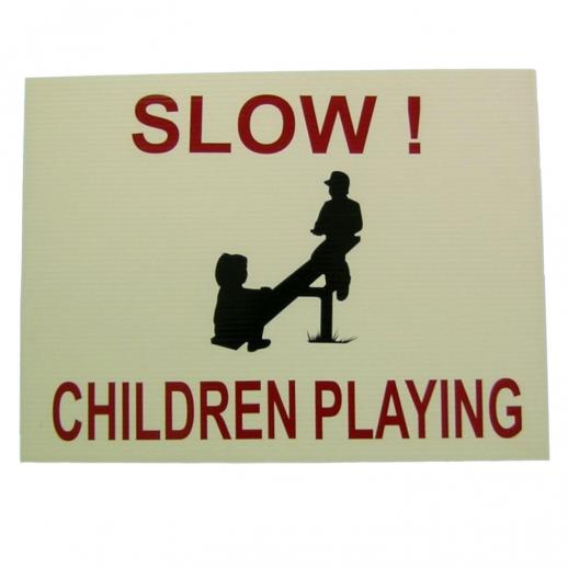  Slow Children Playing Corriboard Sign - 450mm x 450mm