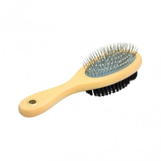 Double Sided Brush with Wooden Handle