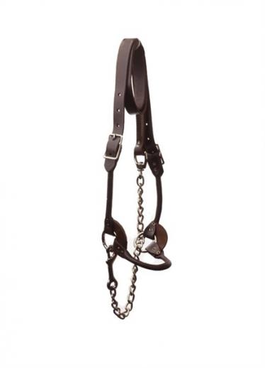  Classic Brown Leather Rolled Halter 