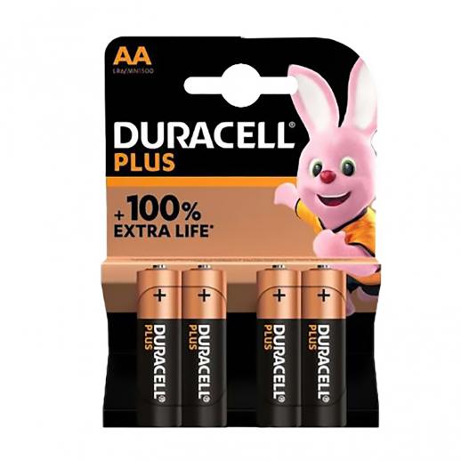  Duracell Plus AA Batteries - 4 Pack LR6