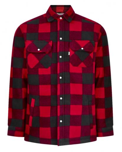  Champion Kinross Long Sleeve Quilted Fleece Shirt Red S