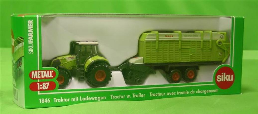  Siku Claas Axion Tractor With Trailer 