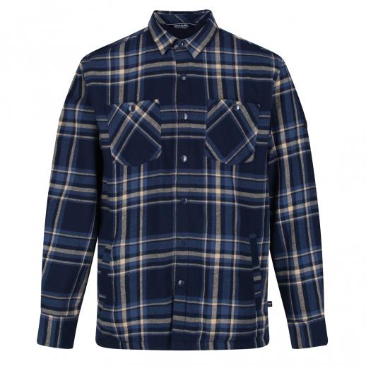  Regatta RMS155 Thamos Mens Check Shirt Navy 