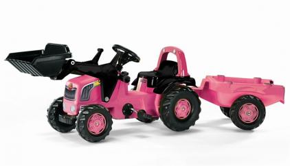 Rolly 02453 Pink Tractor with Loader and Trailer image