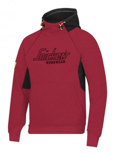  Snickers 2815 Logo Hoodie in Chilli Red/Black 
