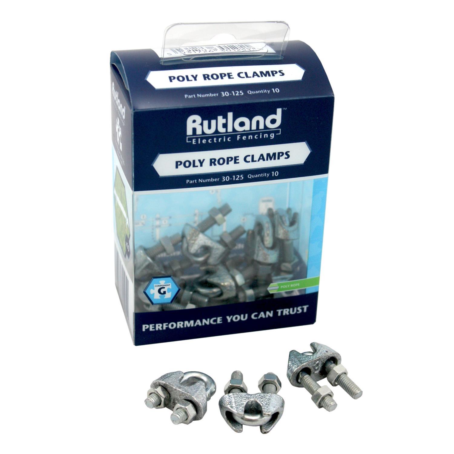 Buy Rutland Electric Poly Rope Clamps 10 Pack from Fane Valley Stores ...