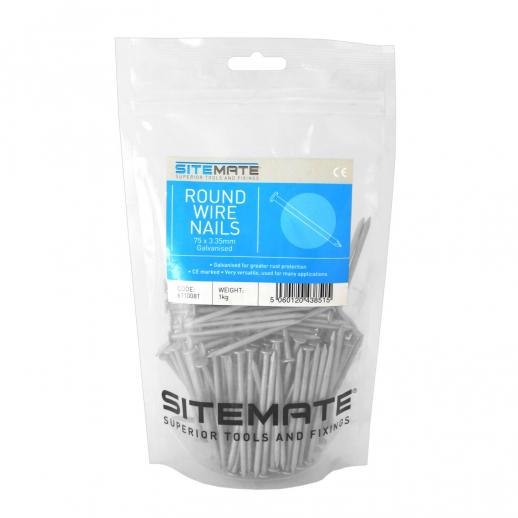  6110081 Galvanised Round Wire Nails 3'' 1Kg
