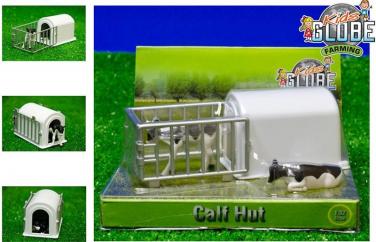 Globe Calf Hut with Two Calves 1:32  image