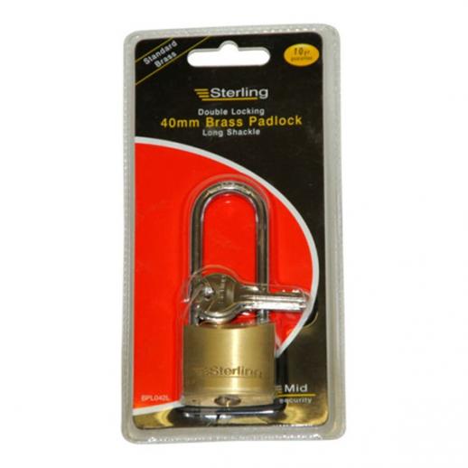  Sterling Brass Long Shackle Padlock 40mm 