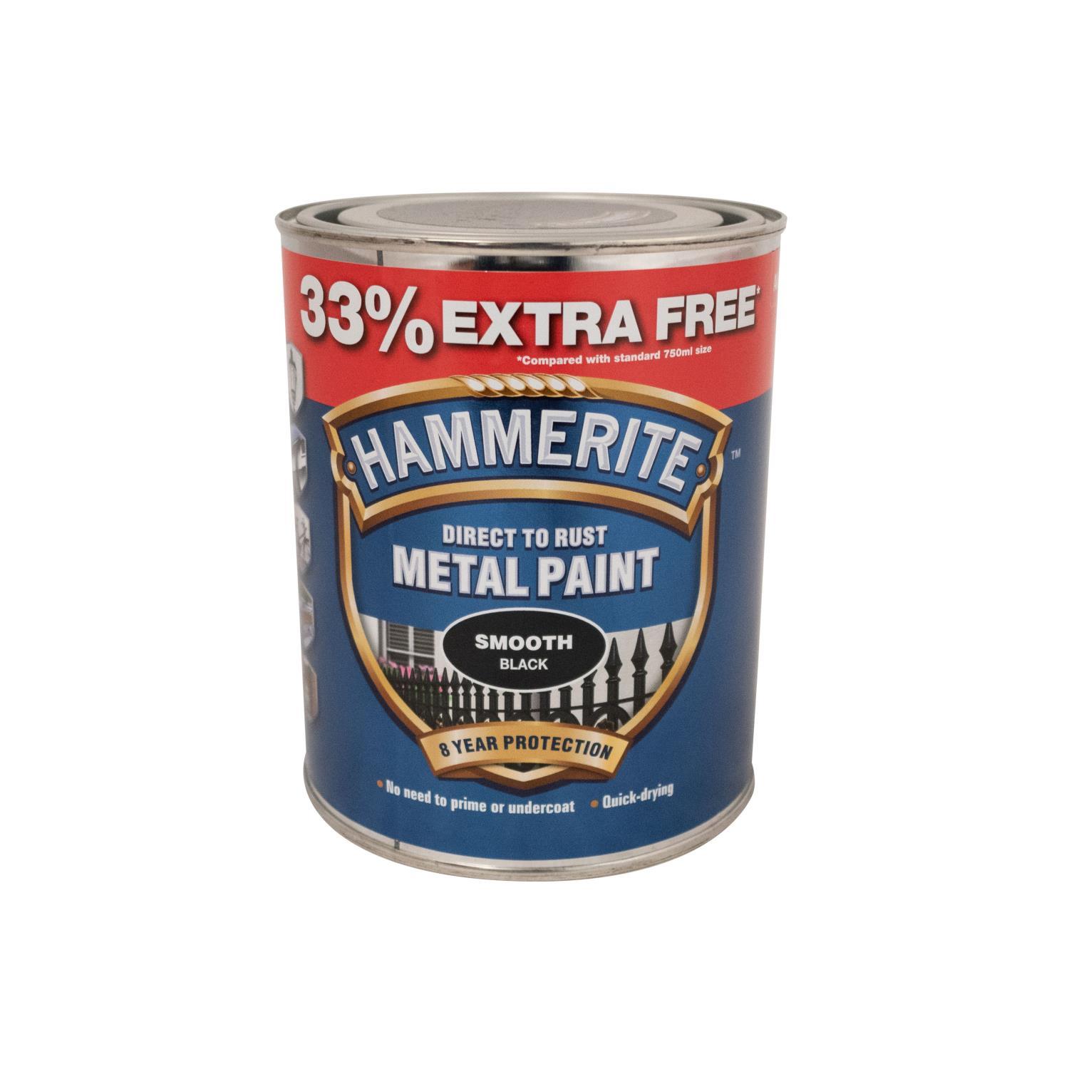 Buy Hammerite Metal Paint Black 750ml + 250ml from Fane Valley Stores
