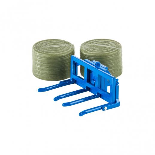  Britains Double Bale Lifter & Two Bales