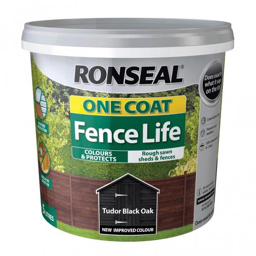  Ronseal One Coat Fence Life 5L Tudor Black