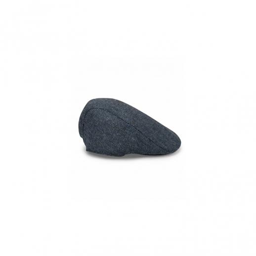  Hoggs Herringbone Waterproof Tweed Cap in Navy 