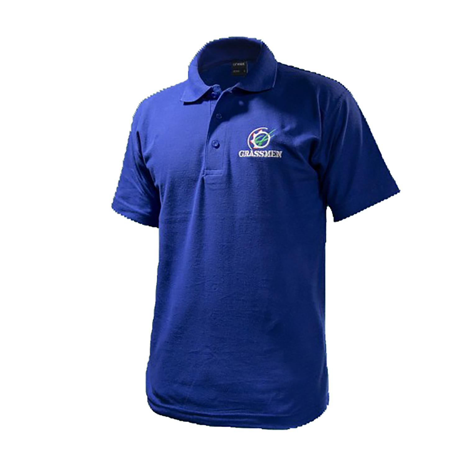 Buy Grassmen Adults Blue Polo T-Shirt XL from Fane Valley Stores ...