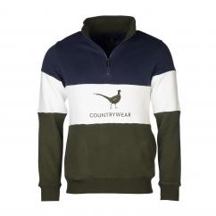 Rydale Byland Mens Sweatshirt Pheasant Navy/White/Olive image
