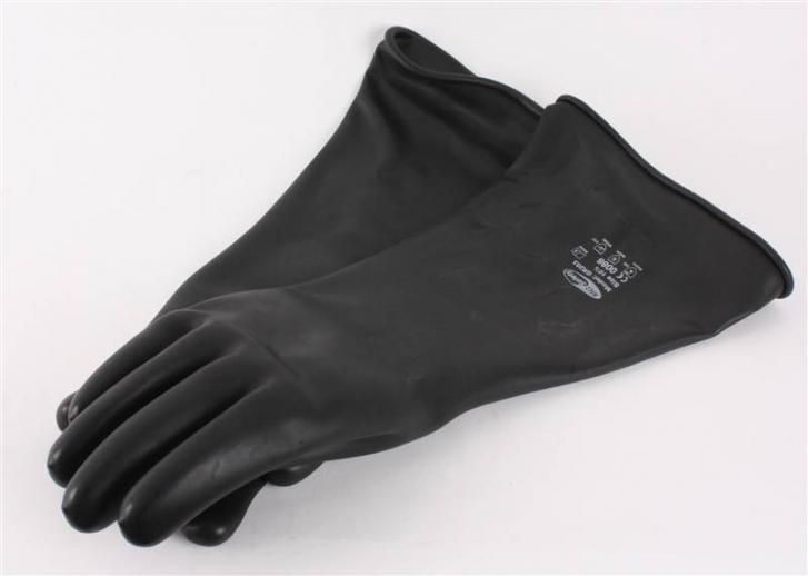  Emporer 17'' Black Latex Gauntlet Gloves 10.5