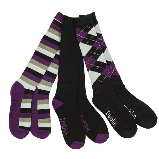  Dublin Black, Grey & Purple Socks 