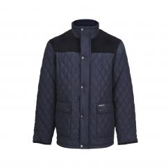 Champion Lewis Mens Diamond Quilted Corduroy Shoulder Jacket Navy image
