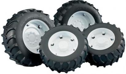 Bruder Twin Wheel Additions with White Rims for Tractors 1:16  image