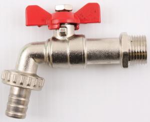 Plasson 2100 Metal Bib Tap Ball 1/2