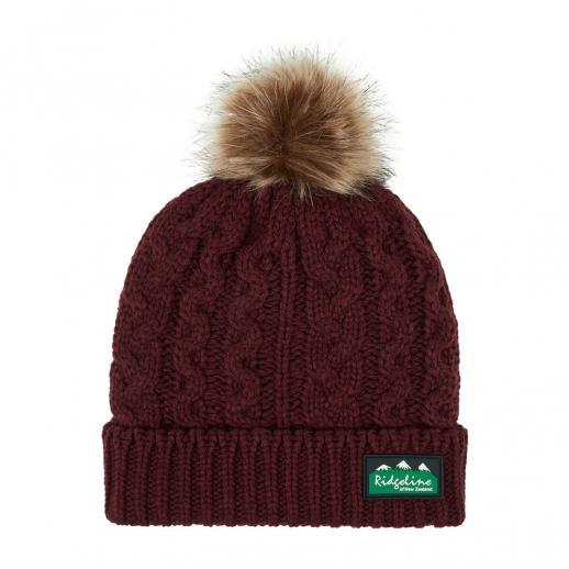  Ridgeline Nordic Fleck Bobble Hat Winterberry 