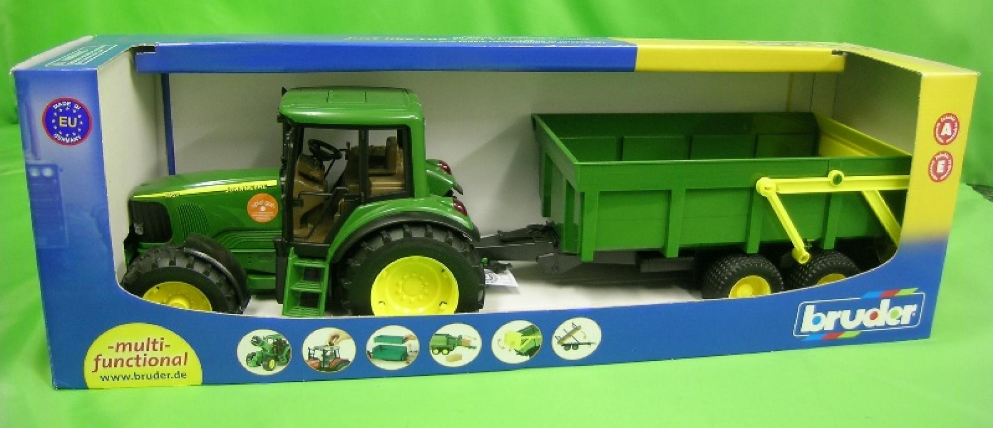 LE1050 BRUDER 01134 1/16 1:16 Tracteur John Deere 6920 + remorque vert 59  cm