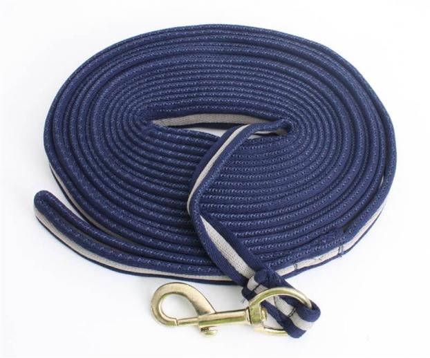  Coloured Soft Webbing Lunge Rein with Brass Clip 
