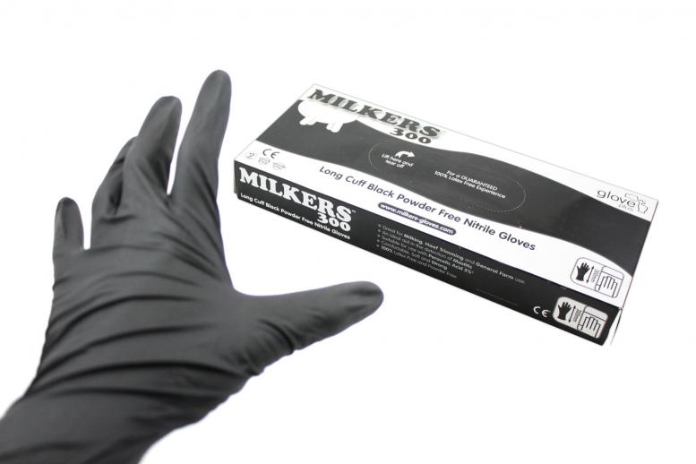  Milkers 300 Long Cuff Powder Free Nitrile Gloves 