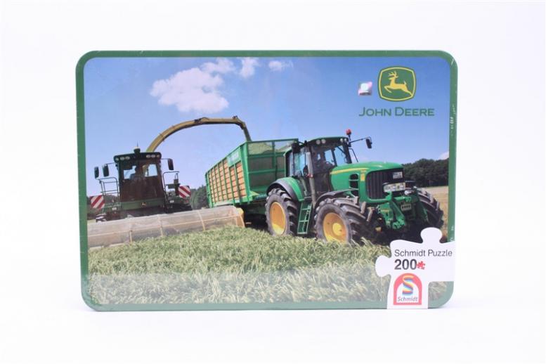  John Deere Tractor & Harvester Jigsaw Puzzle in Tin 