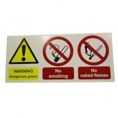3 in 1 Gas Warnings Corriboard Sign - 300mm x 660mm image