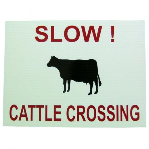  Slow Cattle Crossing Corriboard Sign - 508mm x 400mm