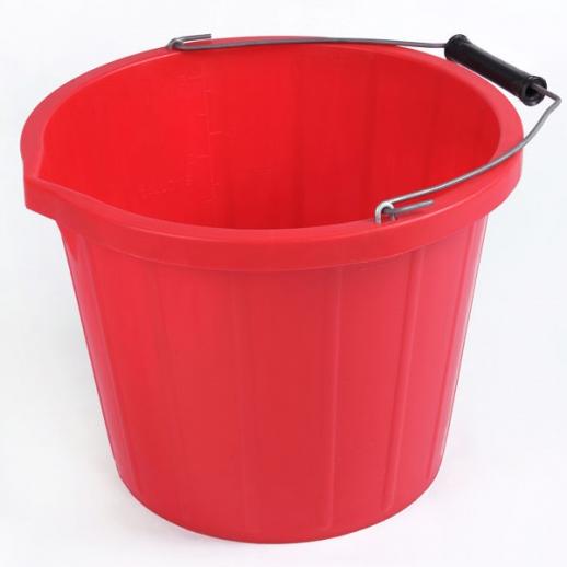  Red 3 Gal Plastic Bucket
