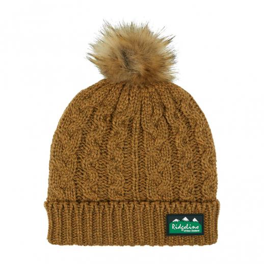 Ridgeline Nordic Fleck Bobble Hat Ochre