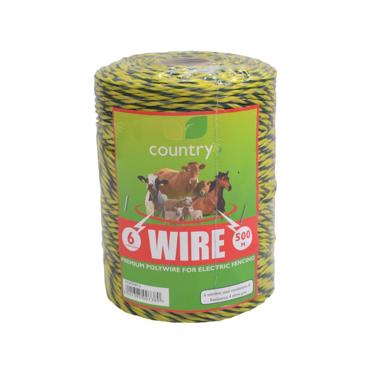 Buy Country 6 Strand Supercharge Electric Fence Poly Wire 500m from