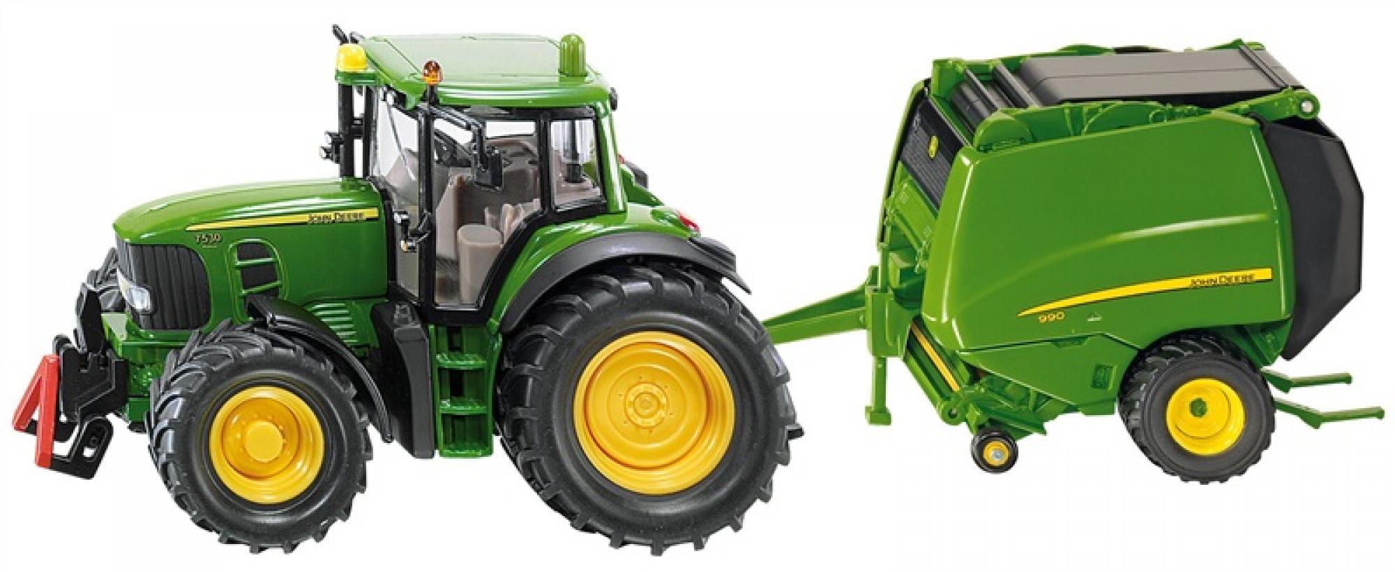 Buy Siku John Deere 7530 Tractor with John Deere 990 Round Baler 1665 from Fane Valley Stores 