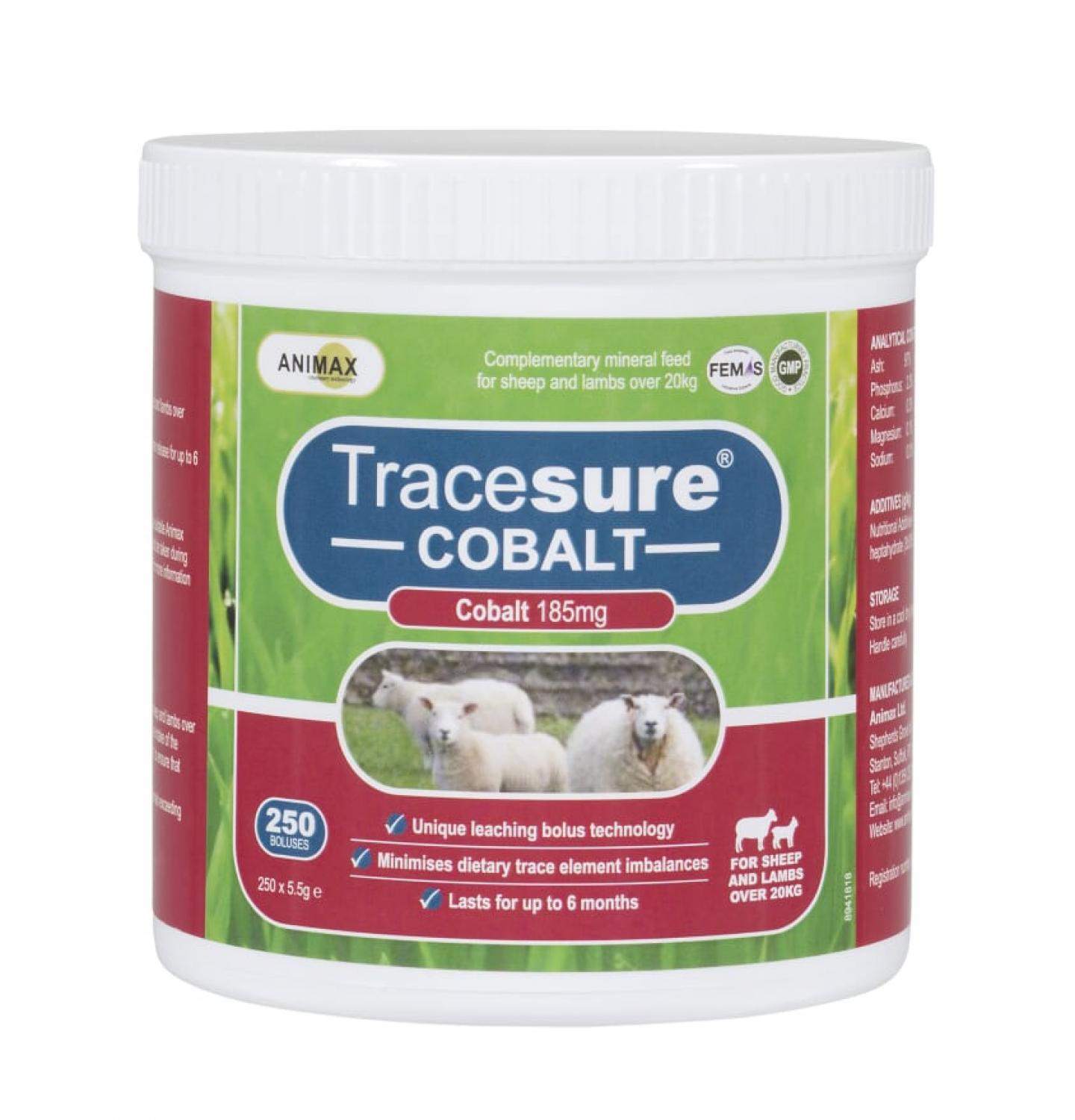Buy Animax Tracesure Cobalt Sheep Bolus 250 Pack from Fane Valley