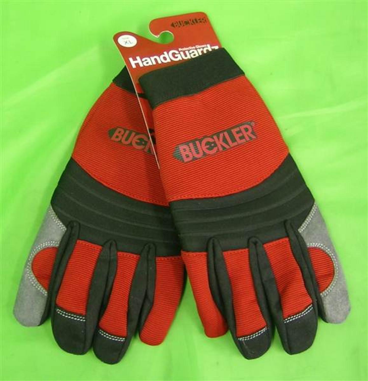 Buckler Handguardz Protective Work Gloves Red Large 