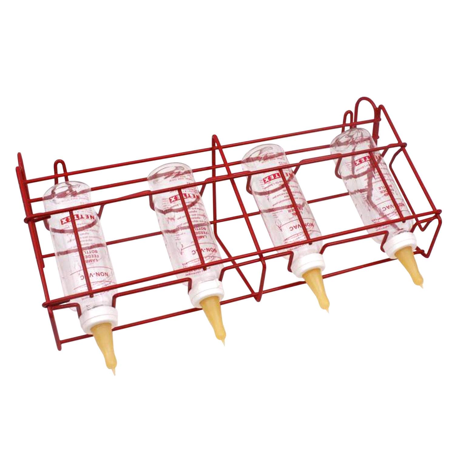 Buy Lamb Feeding Bottle Rack with Non Vac Bottles & Teats from Fane