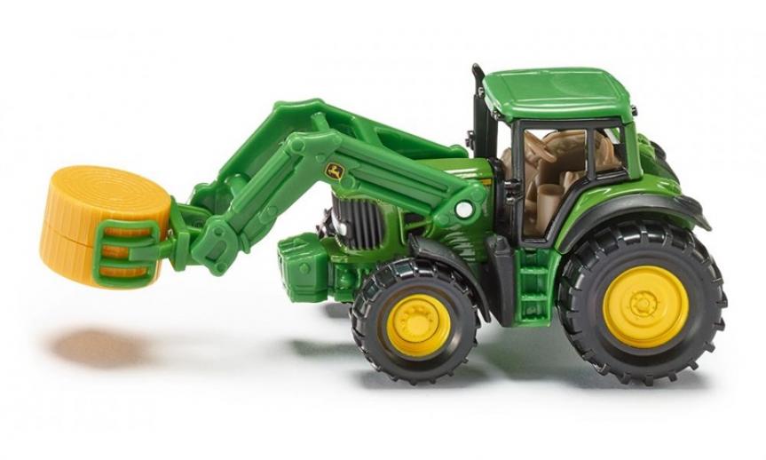  Siku John Deere Tractor with Bale Grab & Straw Bale 