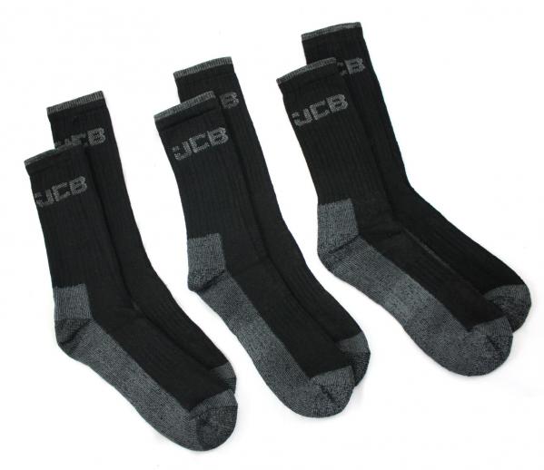  JCB Heavy Duty Black Work Socks 