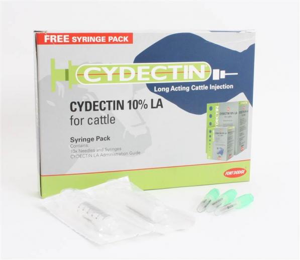  Cydectin 10% LA Cattle Injection Syringe Pack