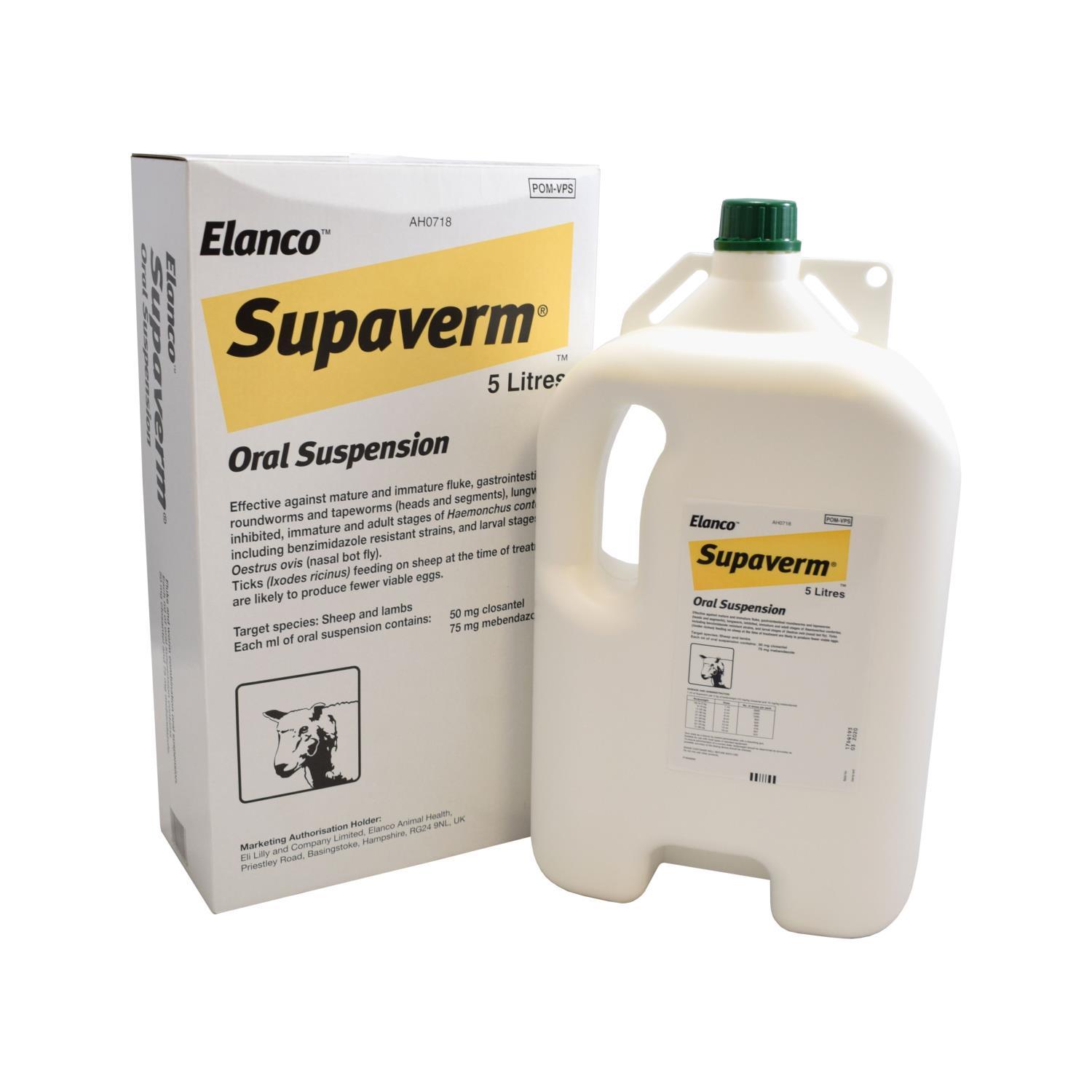 Buy Supaverm Oral Suspension for Sheep & Lambs 5L from Fane Valley ...