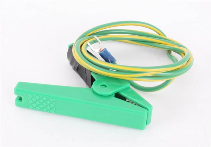  Green Crocodile Clip with Lead & Fork Terminal