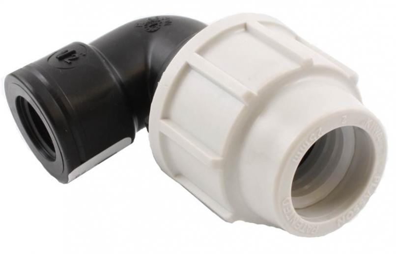  Plasson 7150 Plastic 90 Degree 20mm Elbow x 1/2in Female Threaded Offtake