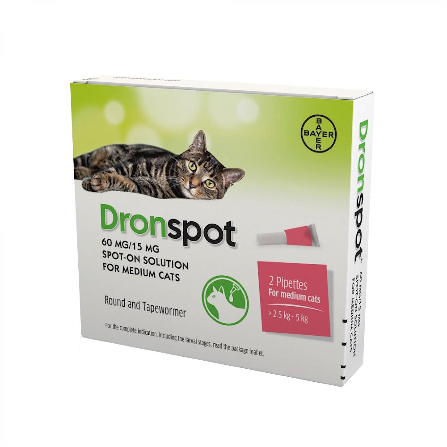 Buy Dronspot Spot on Medium Cat Wormer Pack of 2 from Fane Valley