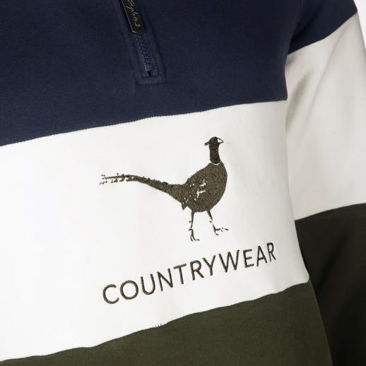  Rydale Byland Mens Sweatshirt Pheasant Navy/White/Olive